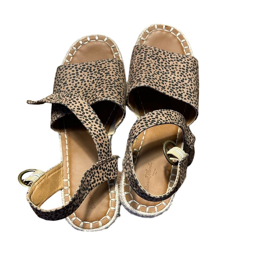 Leopard Print Sandals with Ankle Strap